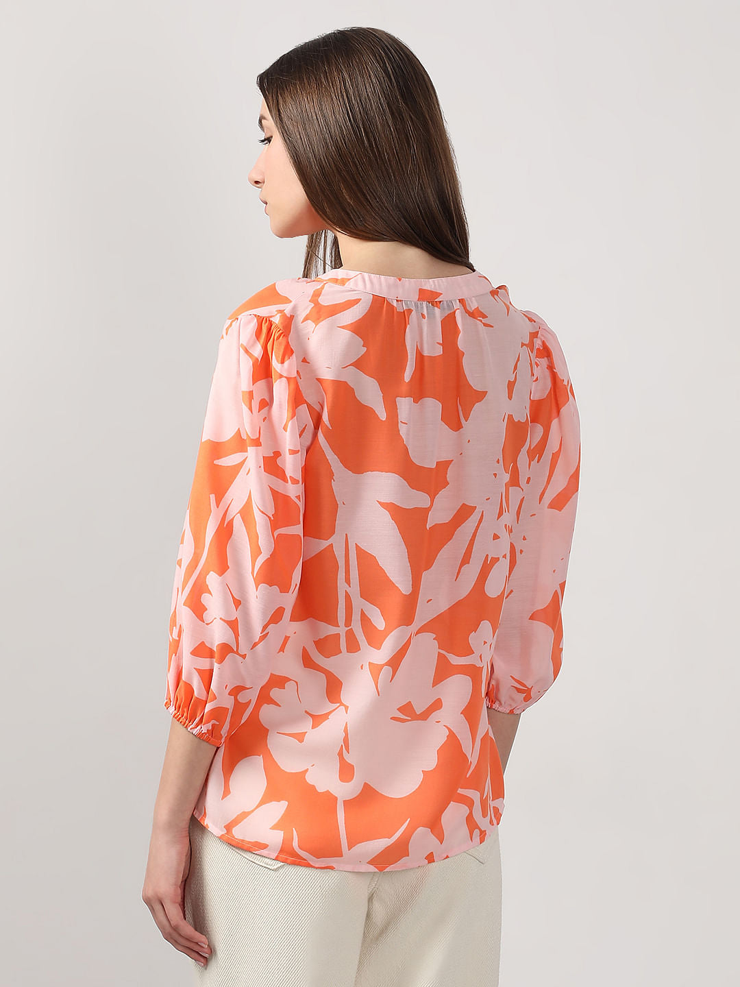 Orange Printed Top