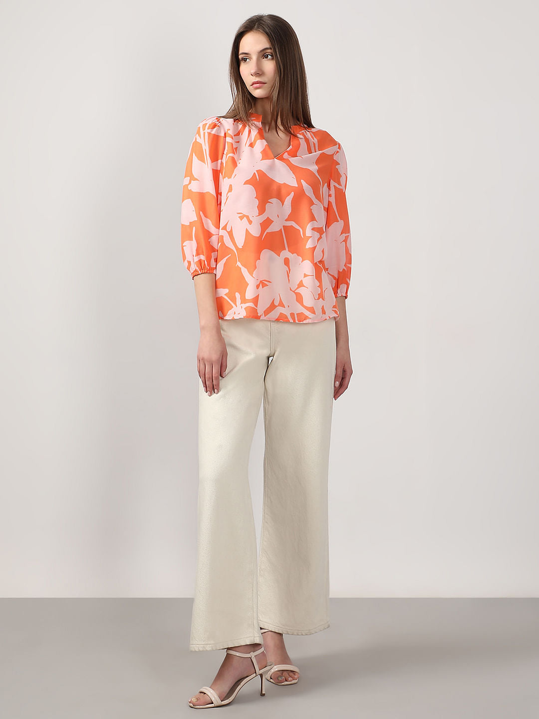 Orange Printed Top