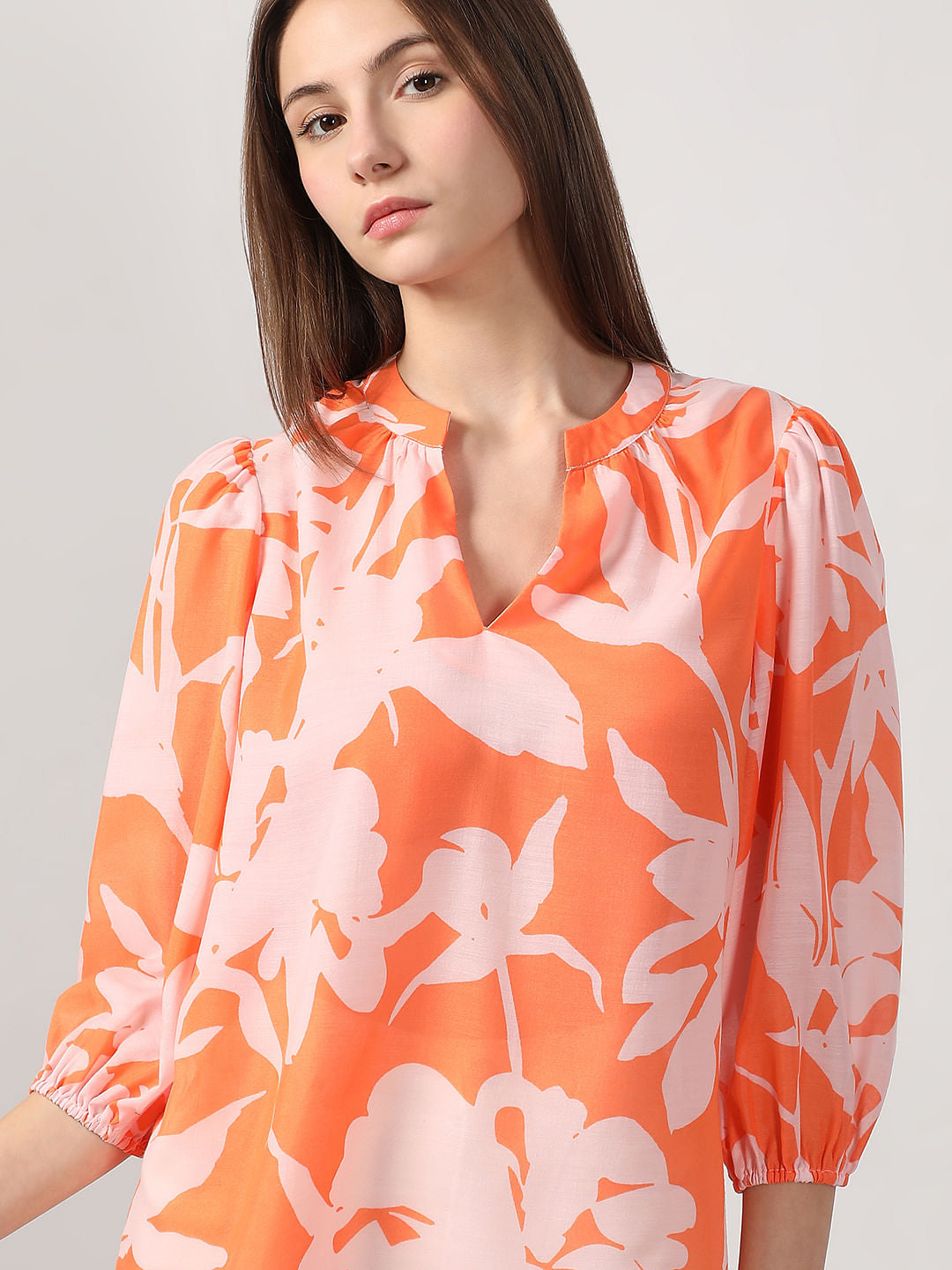 Orange Printed Top