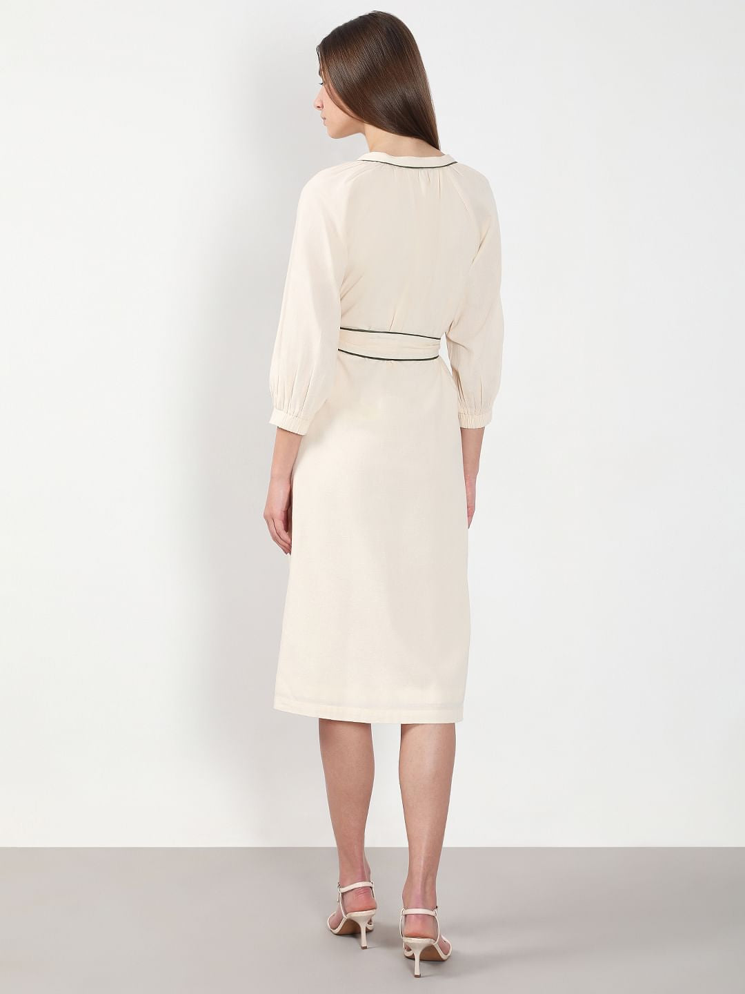 Ecru Embroidered Dress