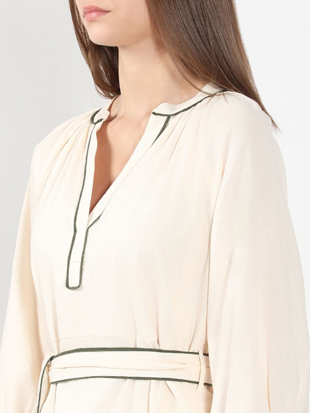 Ecru Embroidered Dress