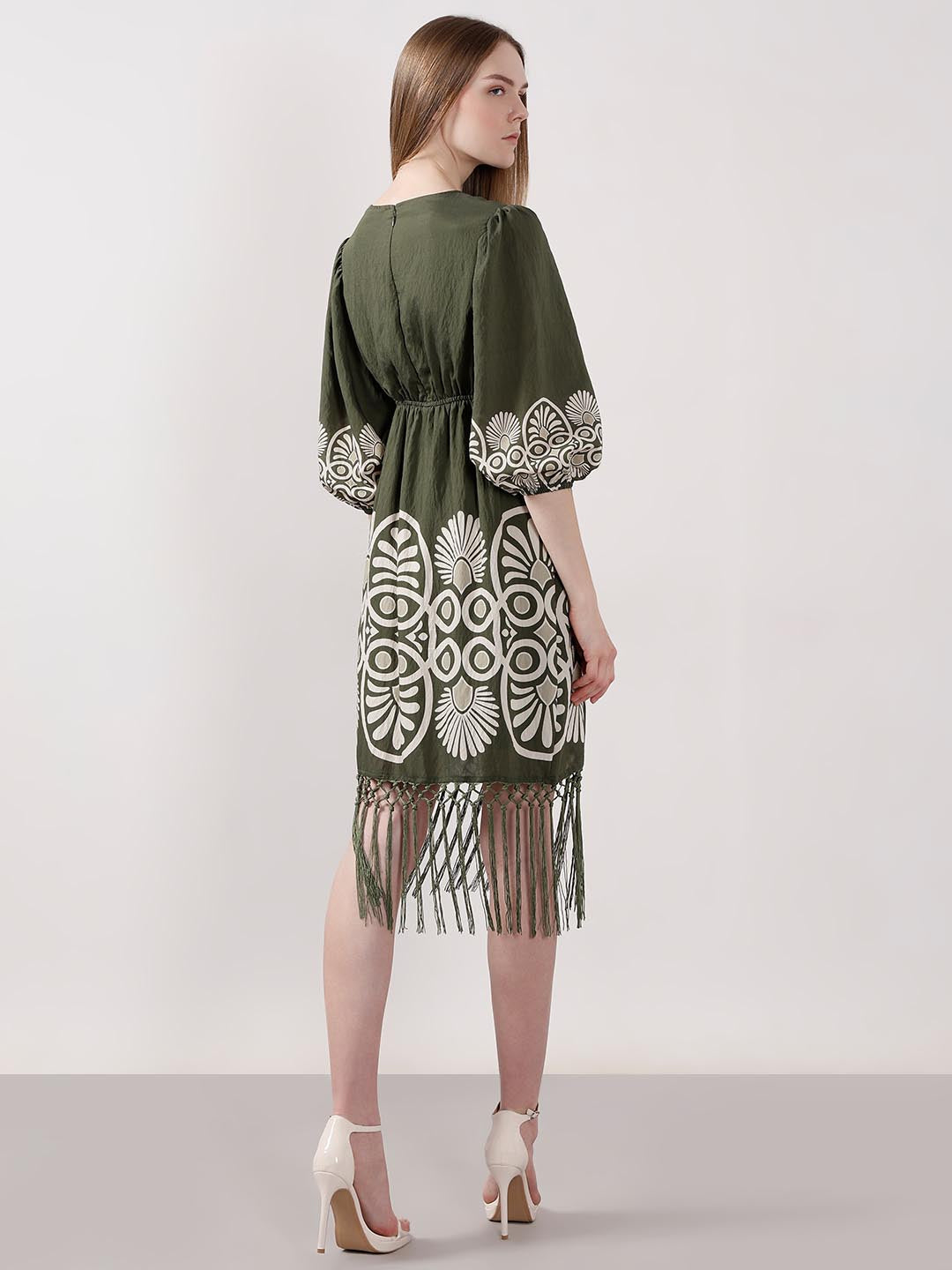 Vero Moda Dark Green Printed Dress