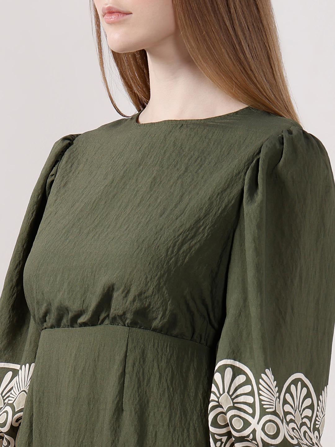 Vero Moda Dark Green Printed Dress
