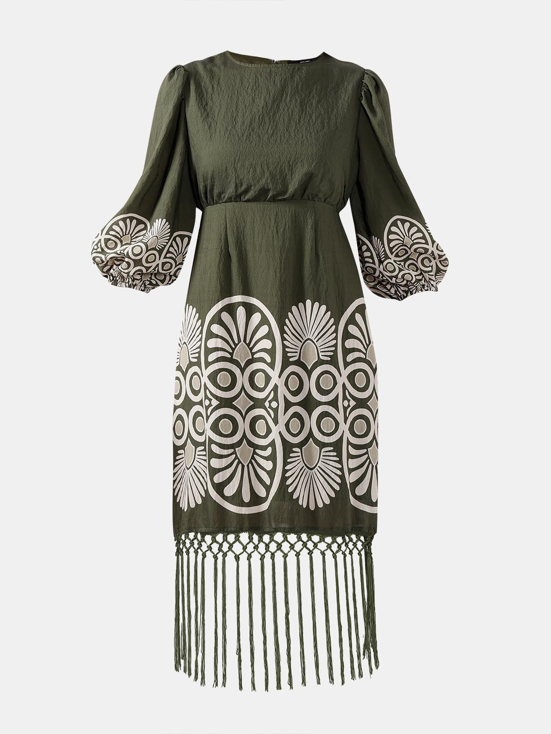 Vero Moda Dark Green Printed Dress