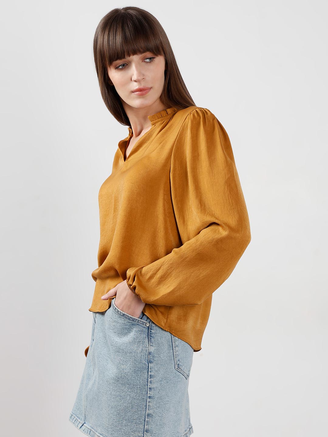 Vero Moda Mustard Full Sleeves Top