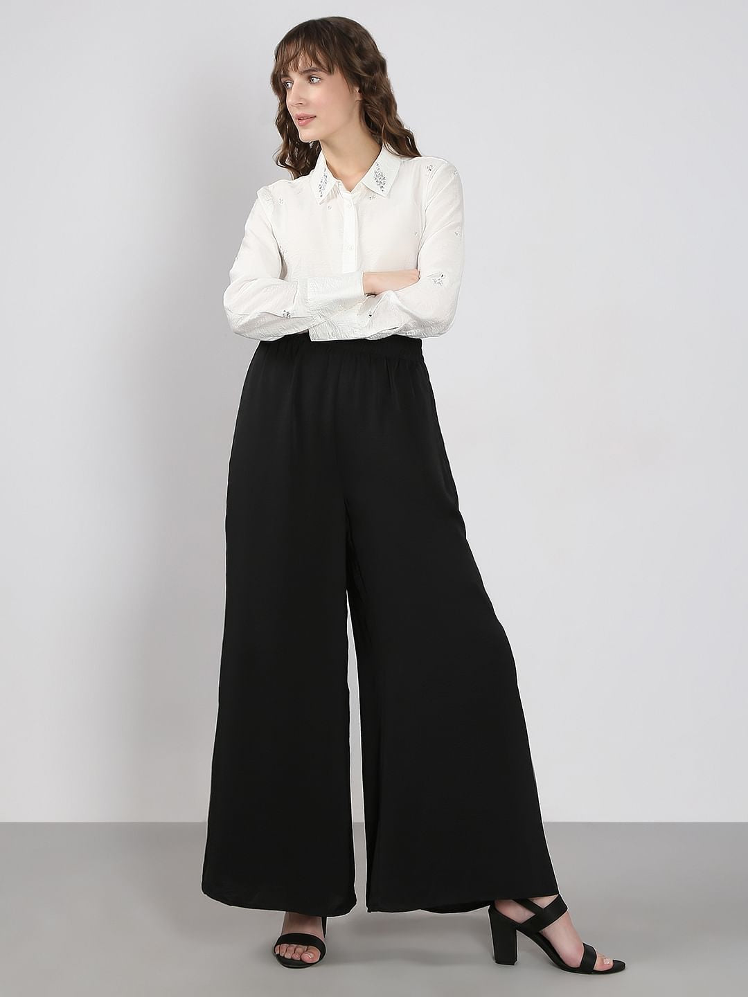 Black Wide Leg Trousers