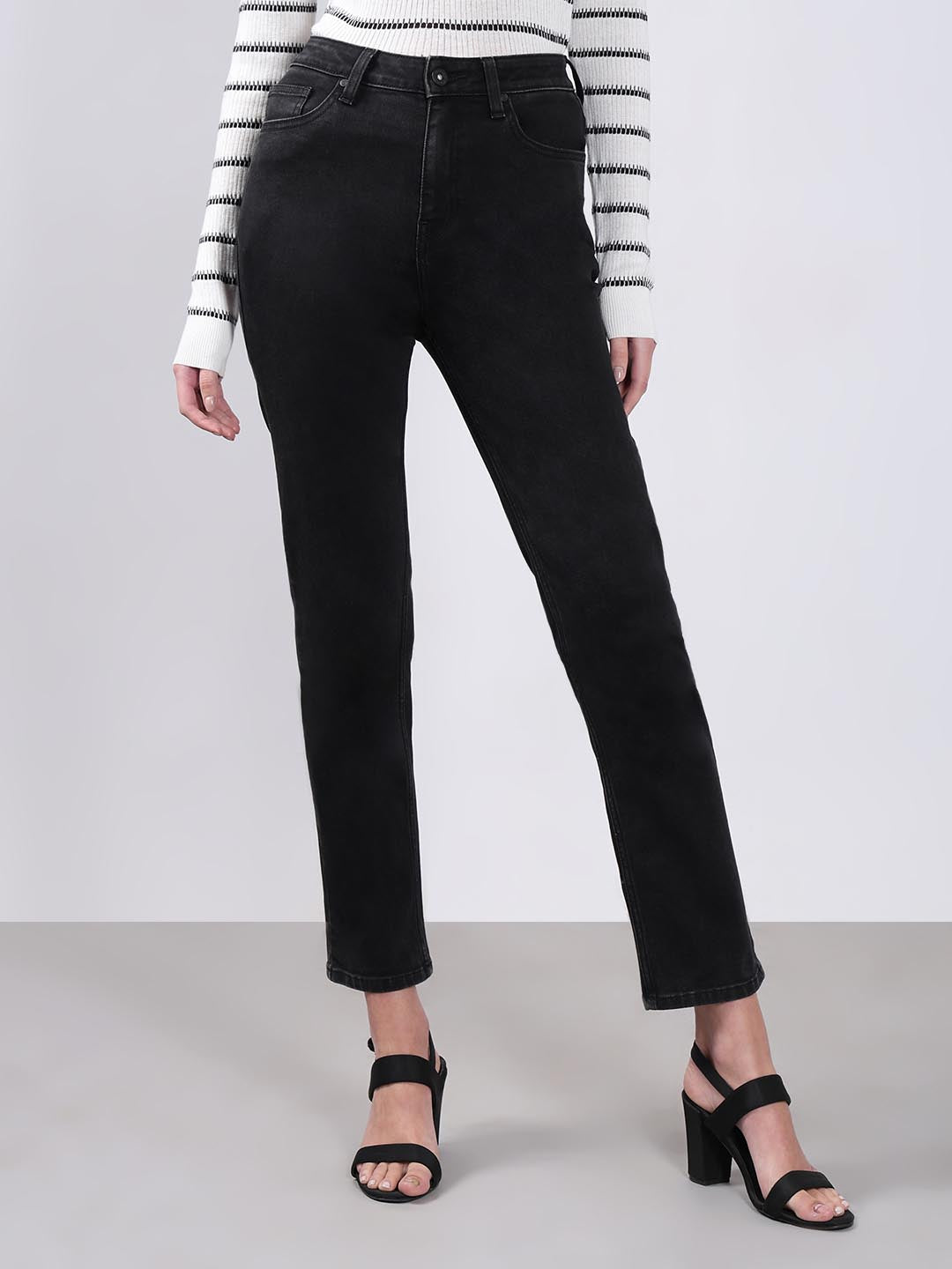 Vero Moda Black Mid Rise Slim Fit Jeans