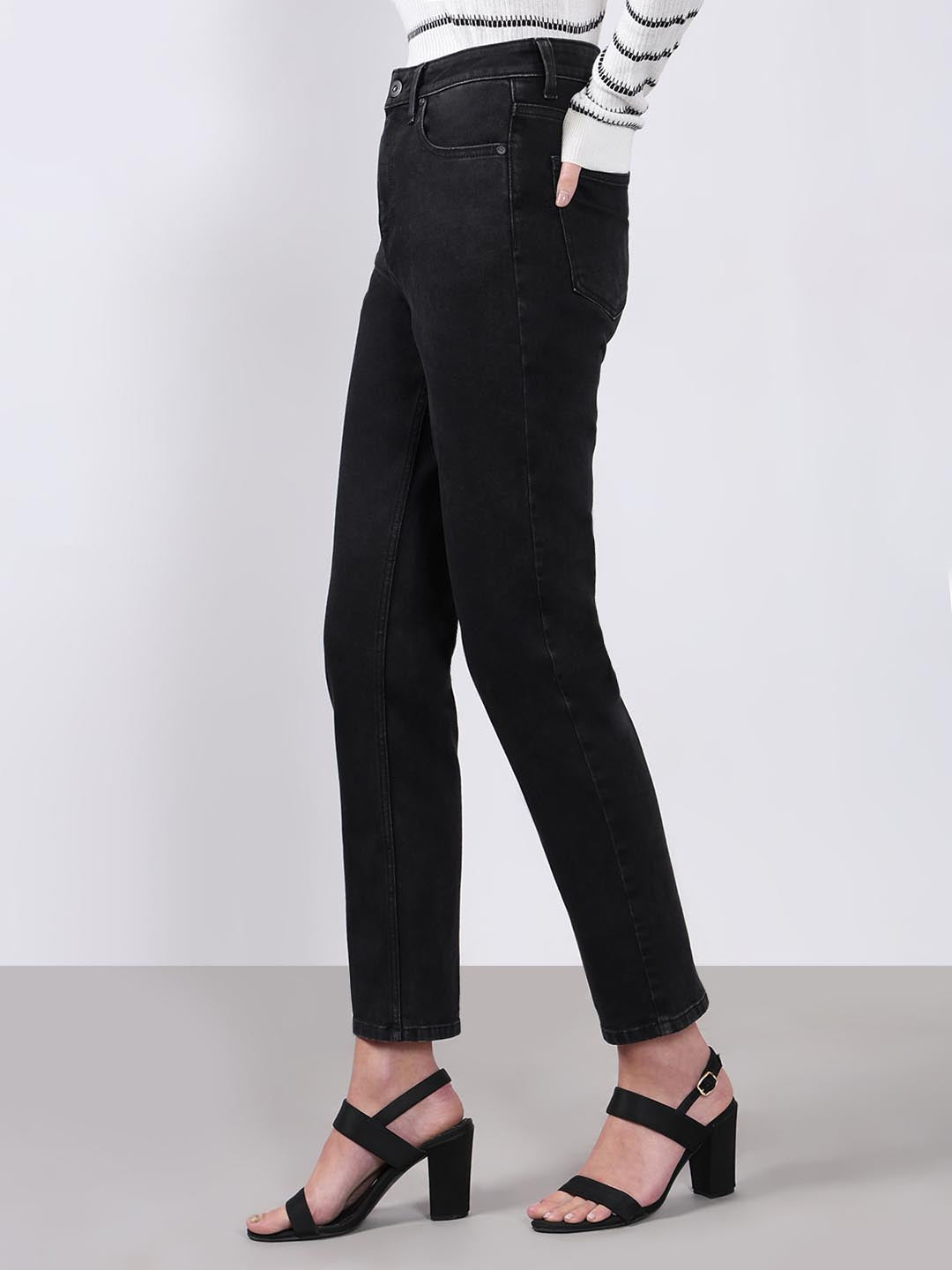 Vero Moda Black Mid Rise Slim Fit Jeans