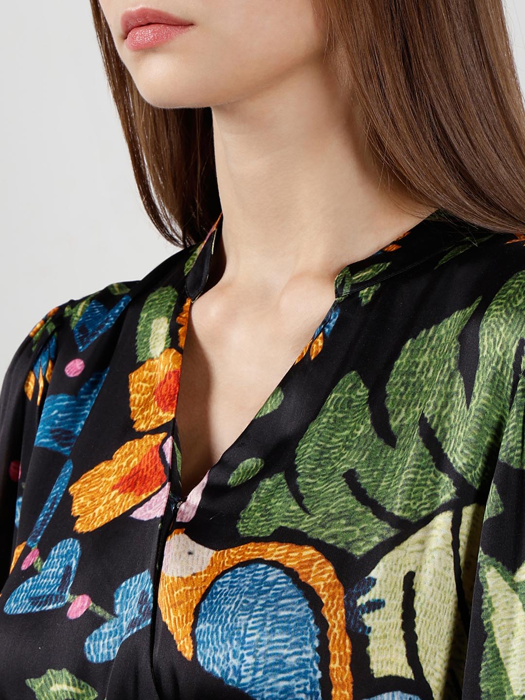 Vero Moda Black Printed Midi Dress