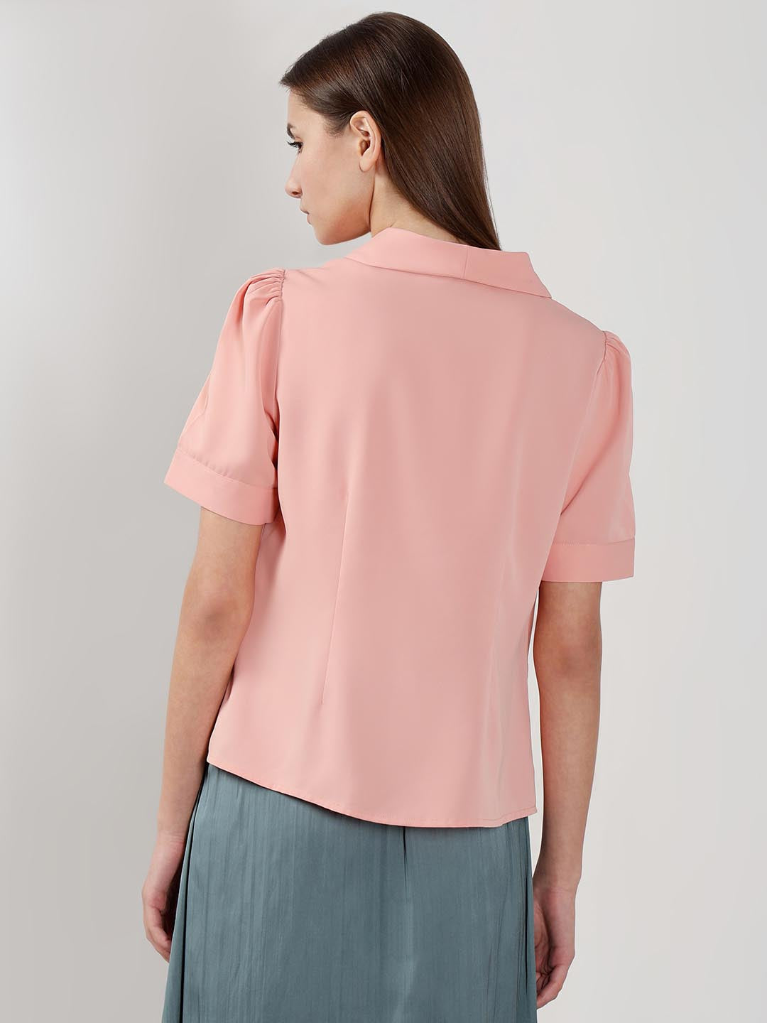 Vero Moda Pink Shawl Collar Shirt