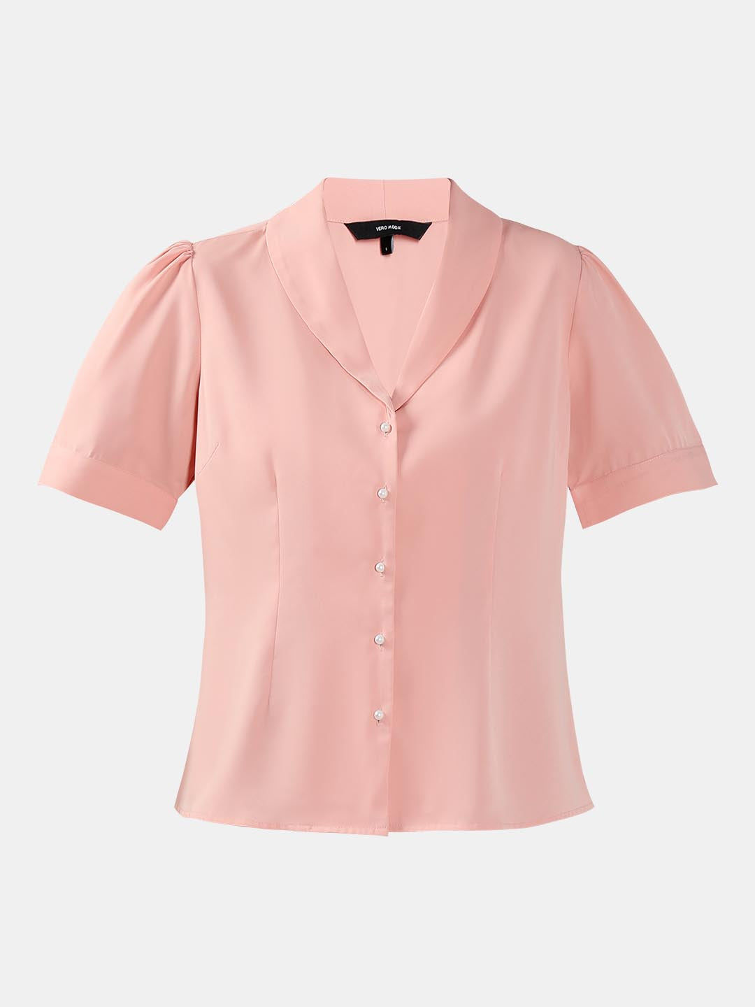 Vero Moda Pink Shawl Collar Shirt
