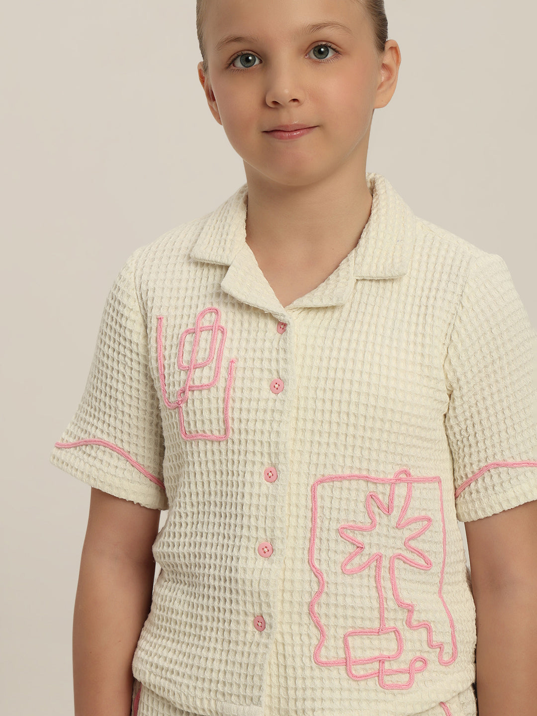 GIRL Embroidered Short Sleeves Shirt