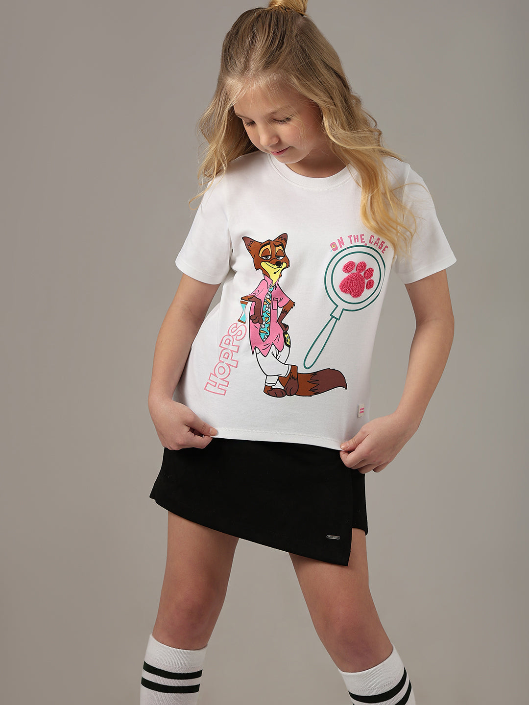 GIRLS White Zootopia Print T-shirt