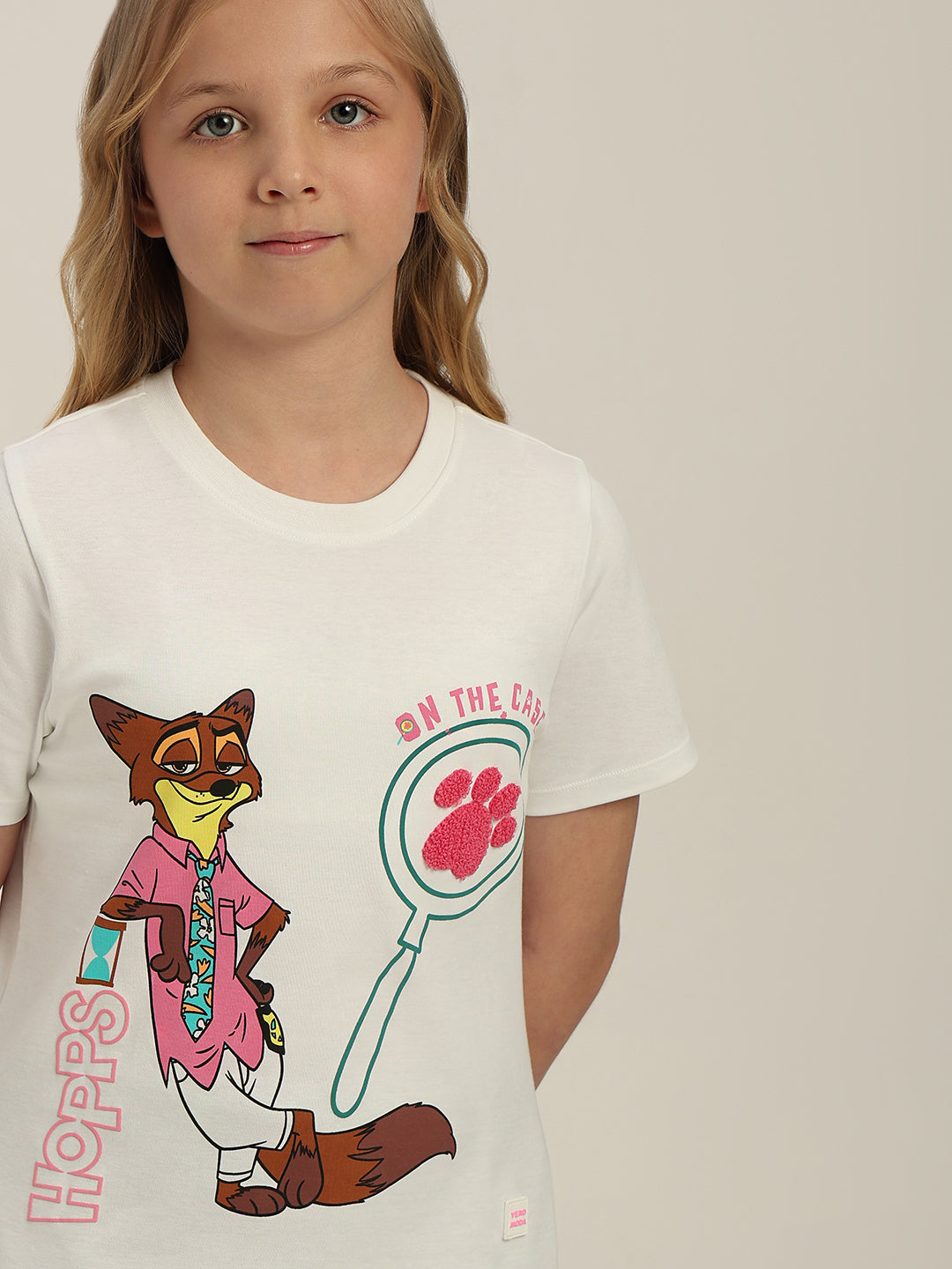 GIRLS White Zootopia Print T-shirt