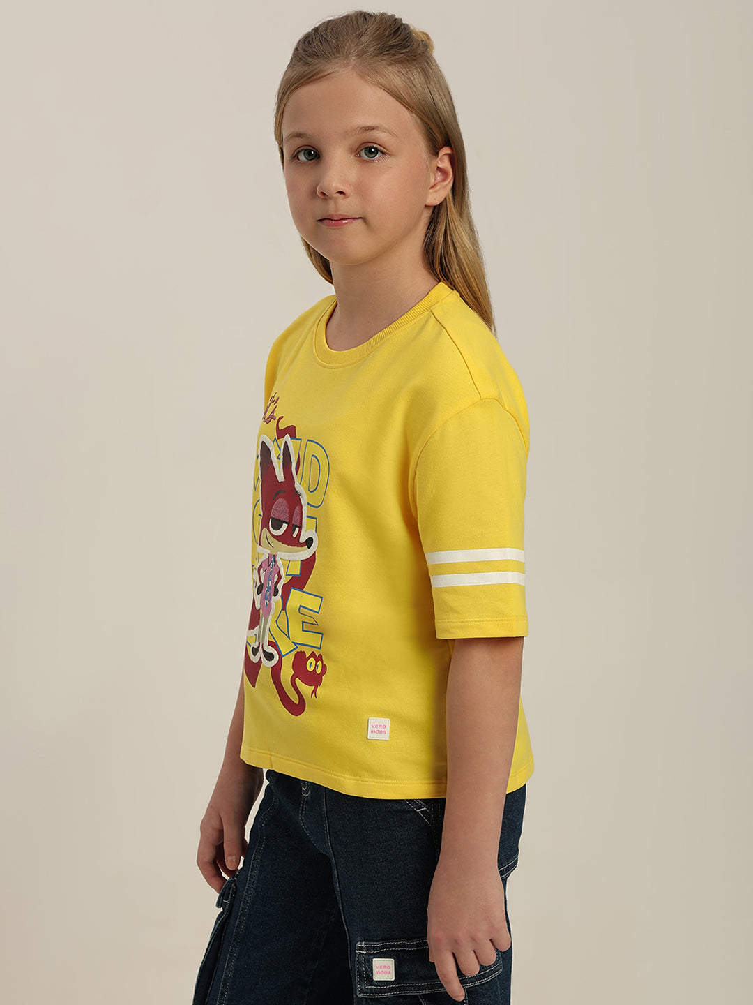 GIRLS Yellow Zootopia Print T-shirt