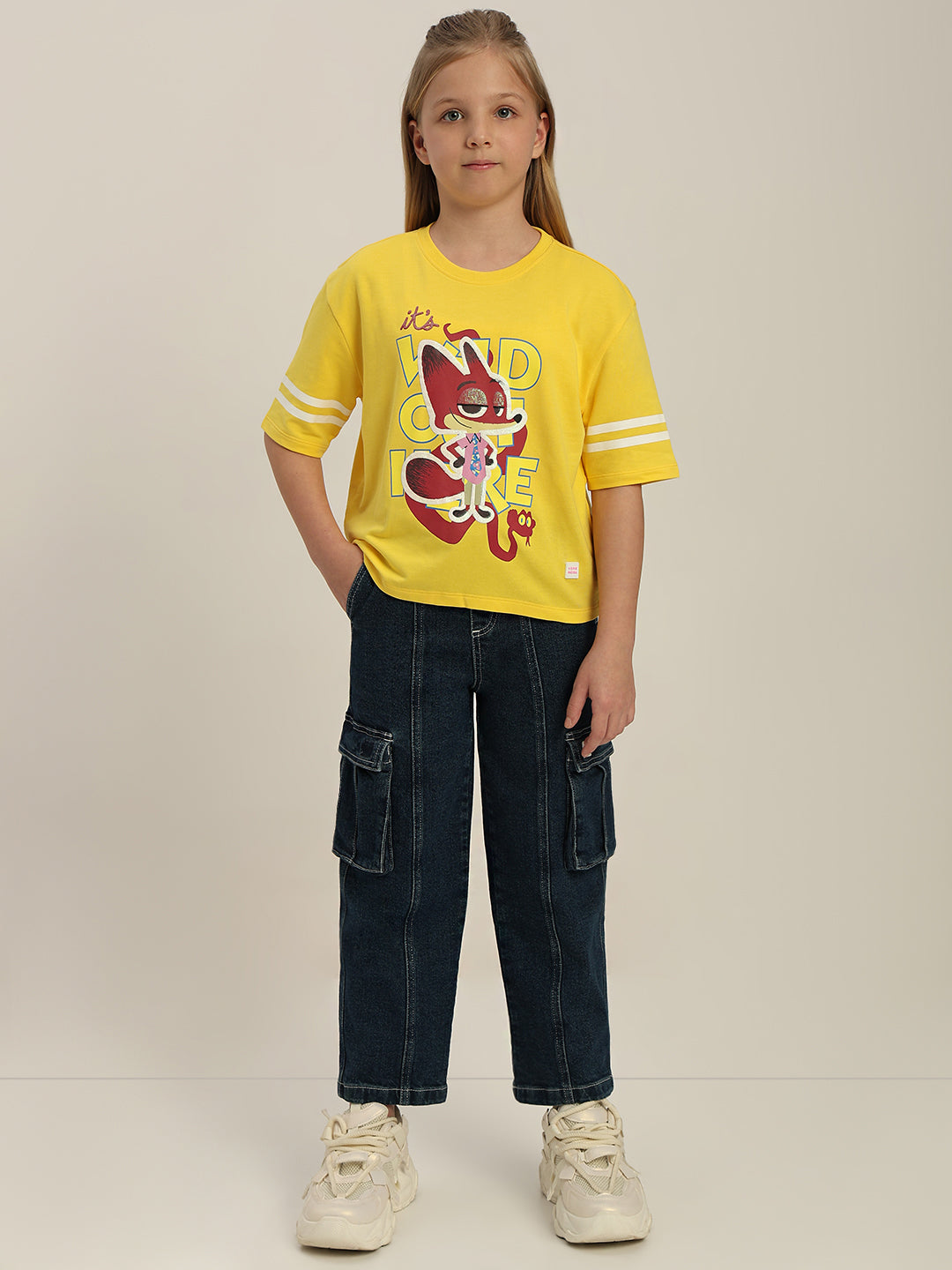 GIRLS Yellow Zootopia Print T-shirt