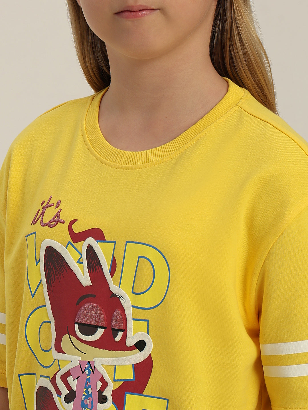 GIRLS Yellow Zootopia Print T-shirt