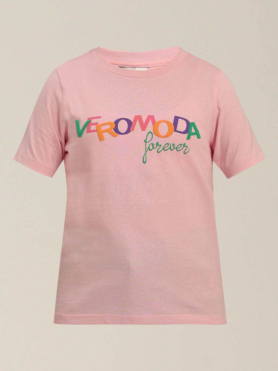 GIRLS Pink Printed Cotton T-shirt