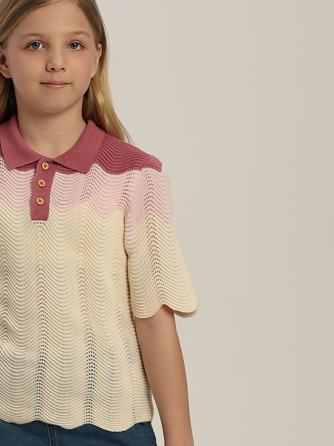 GIRL Colourblocked Knitted Polo