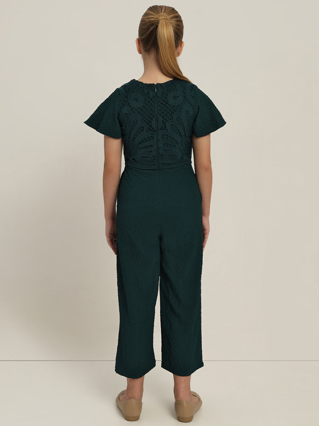 GIRL Dark Green Lace Jumpsuit