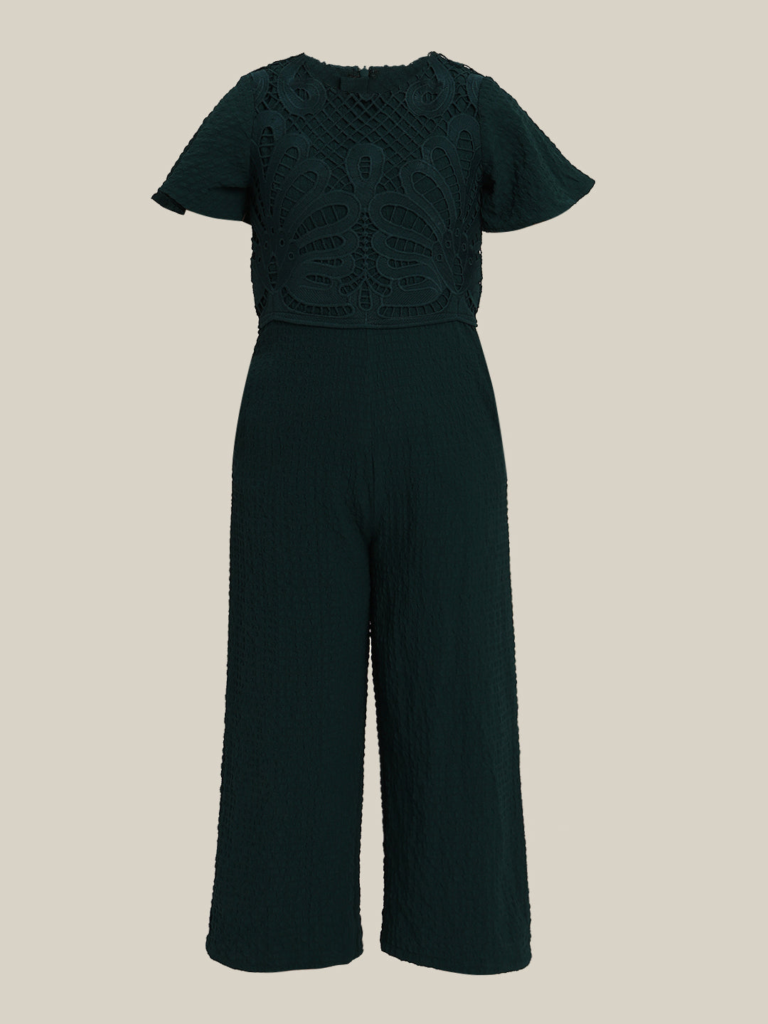 GIRL Dark Green Lace Jumpsuit