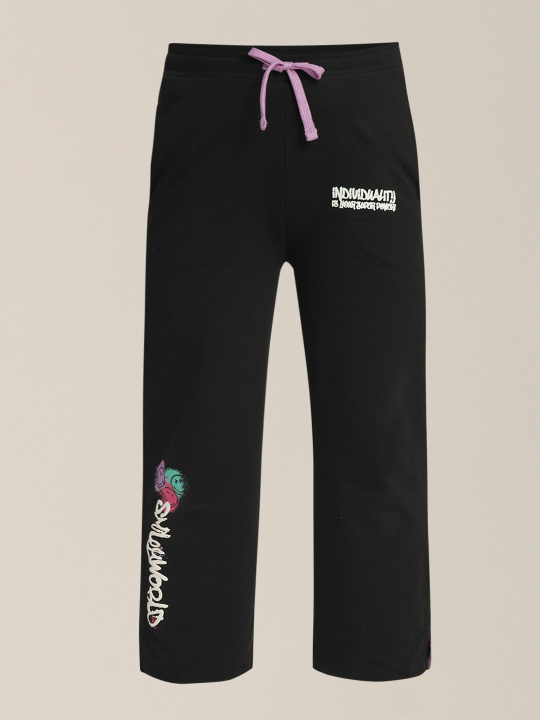 Girls Smiley World Print Joggers