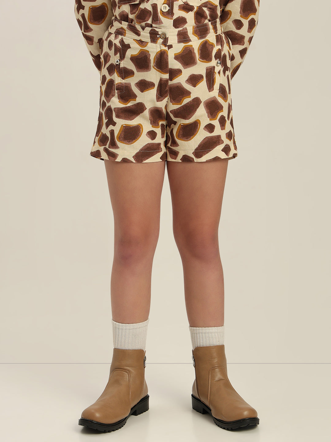 GIRL Animal Print Cotton Shorts