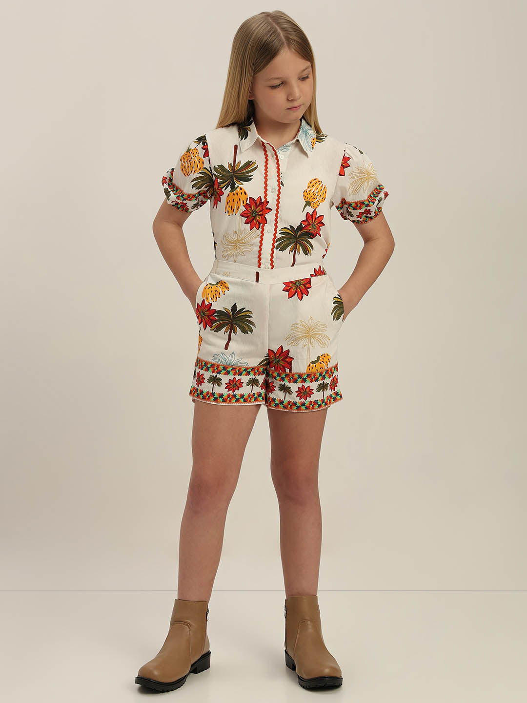 GIRLS Tropical Print Shorts