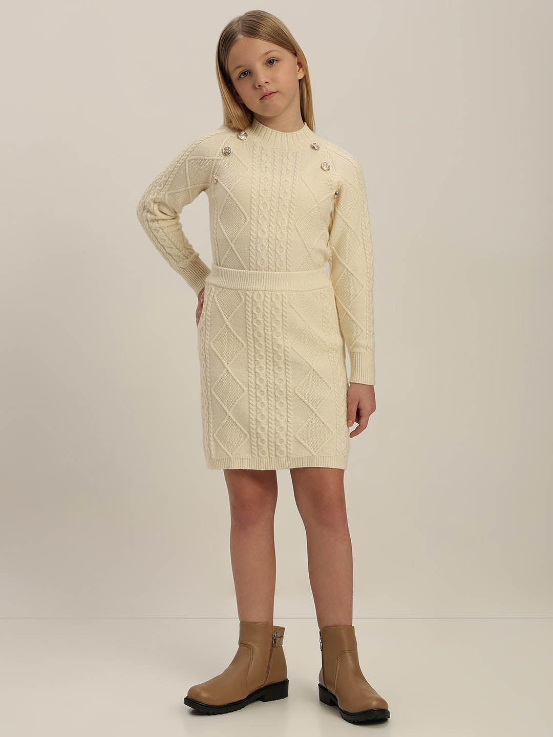 GIRLS Cable Knit Skirt