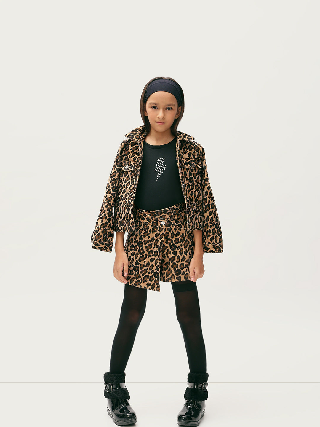 GIRL Animal Print Corduroy Skorts