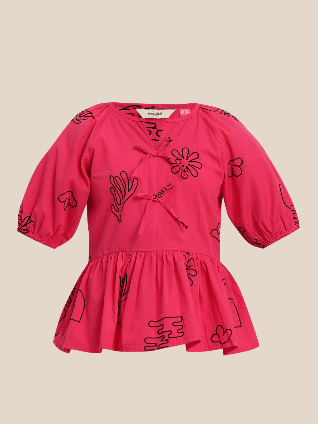 GIRL Printed Peplum Top