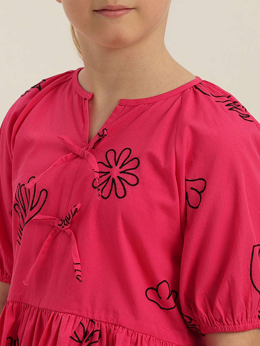 GIRL Printed Peplum Top