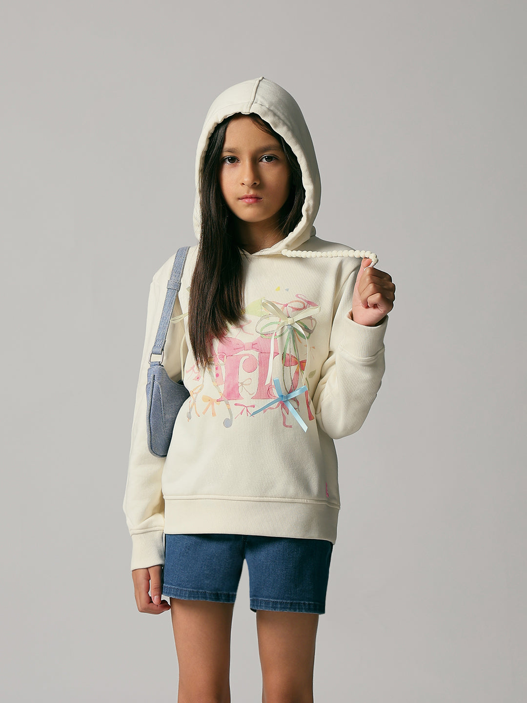 GIRL Printed Hooded Sweatshirt