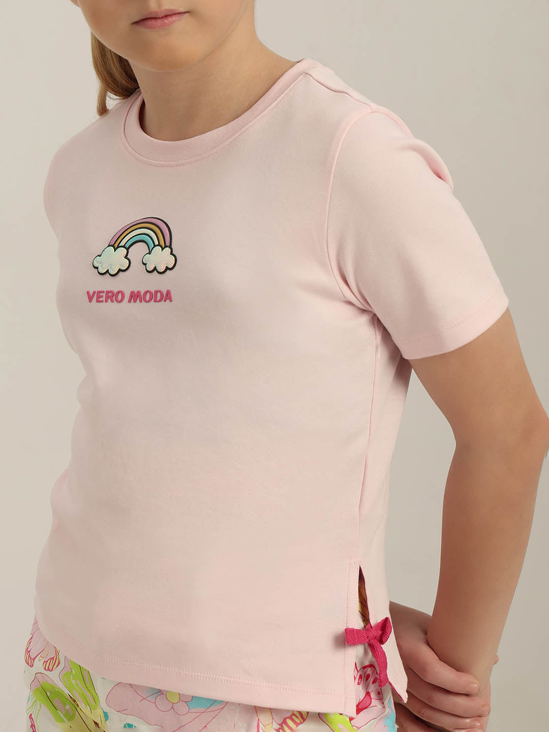 GIRLS Pink Cotton T-shirt