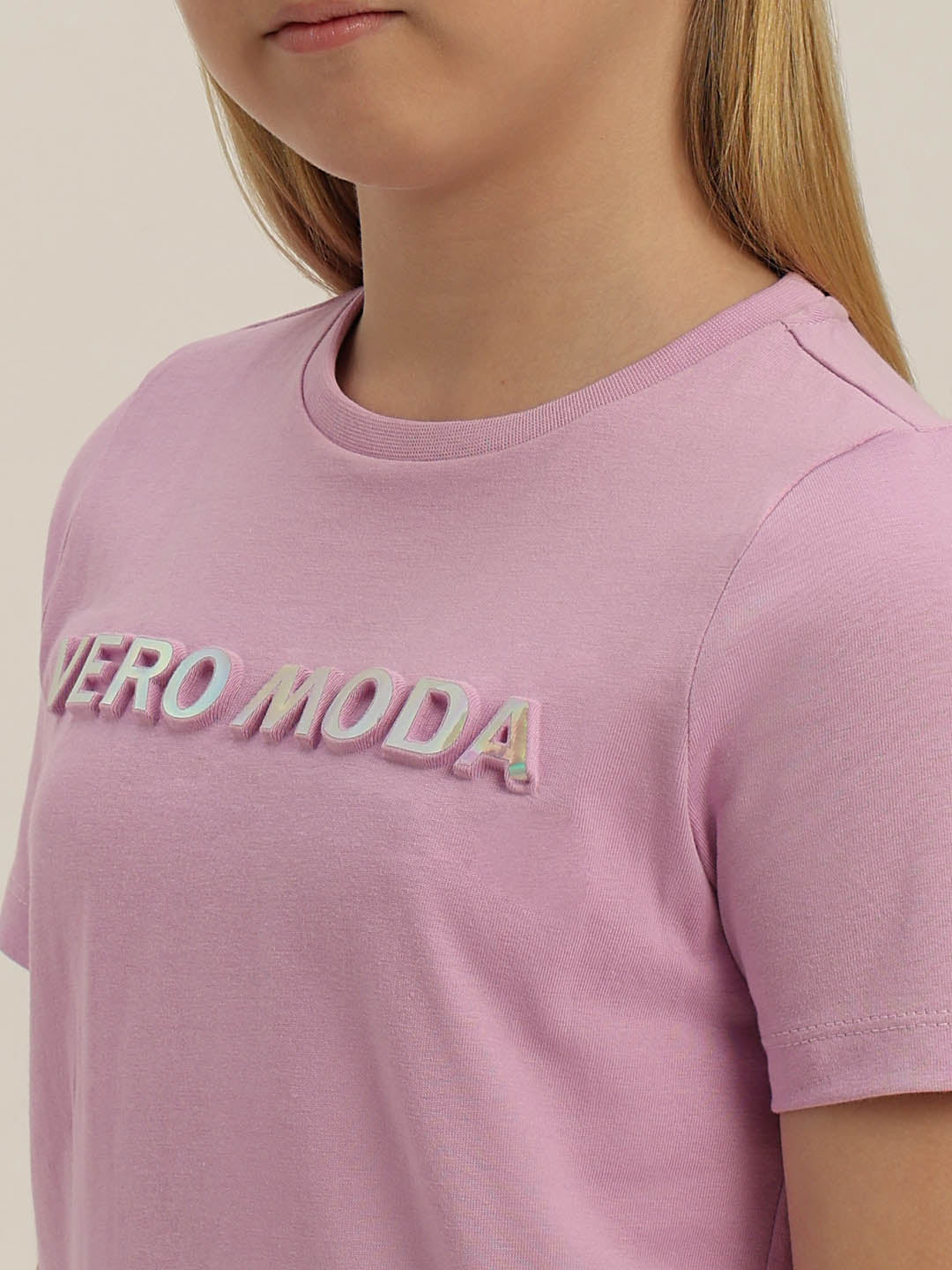 GIRLS Purple Logo Print t-shirt