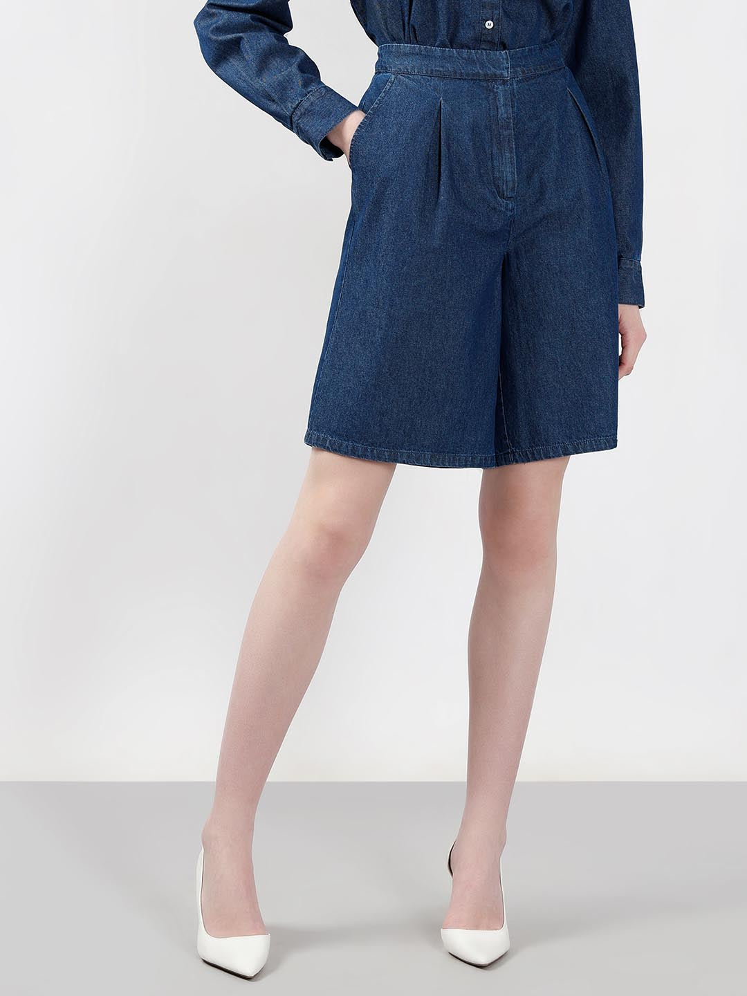 Vero Moda Dark Blue Bermuda Denim Shorts