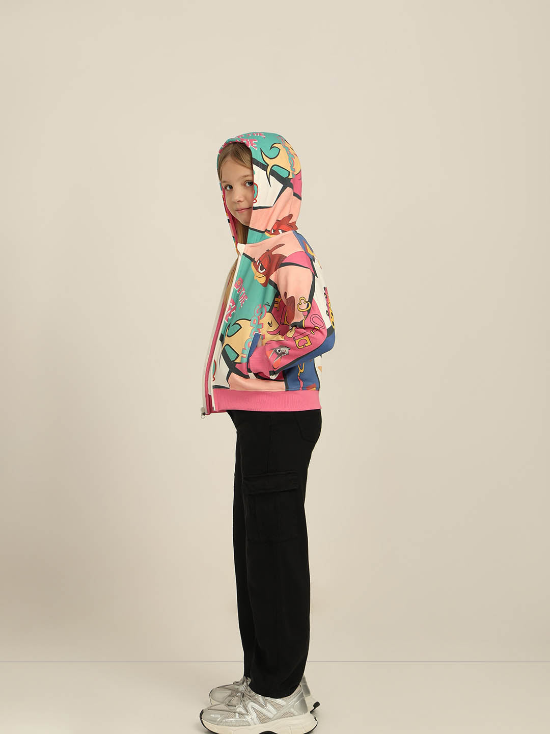 GIRLS Mid Rise Wide Leg Cargos