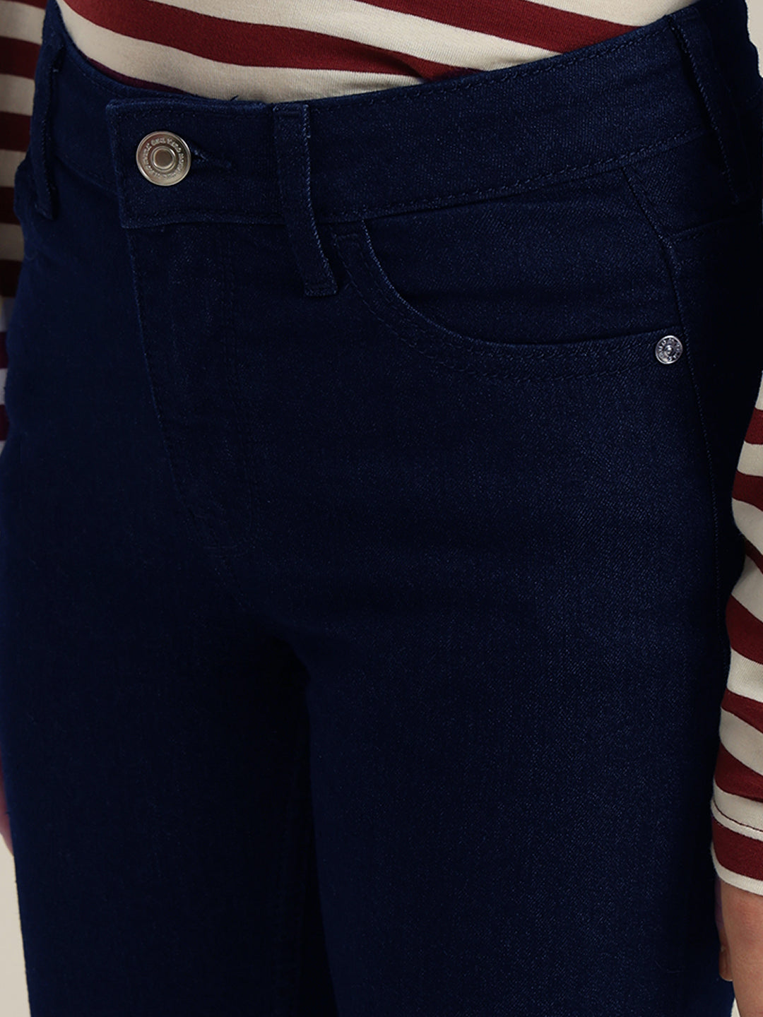 GIRL Dark Blue Straight Fit Jeans