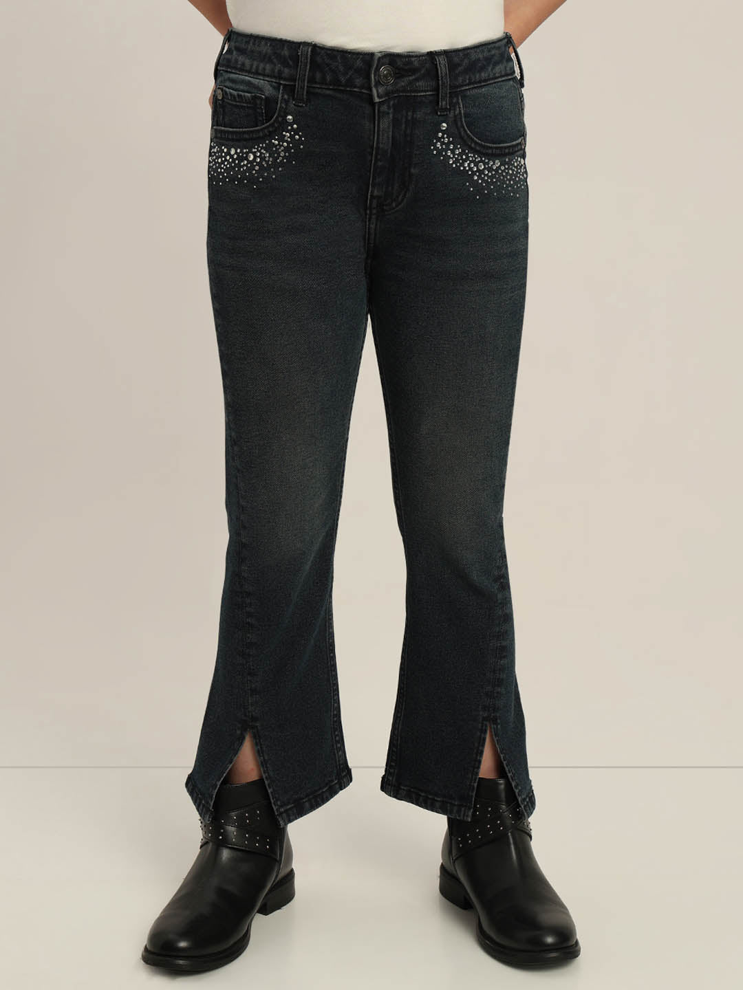 GIRLS Mid Rise Bootcut Jeans