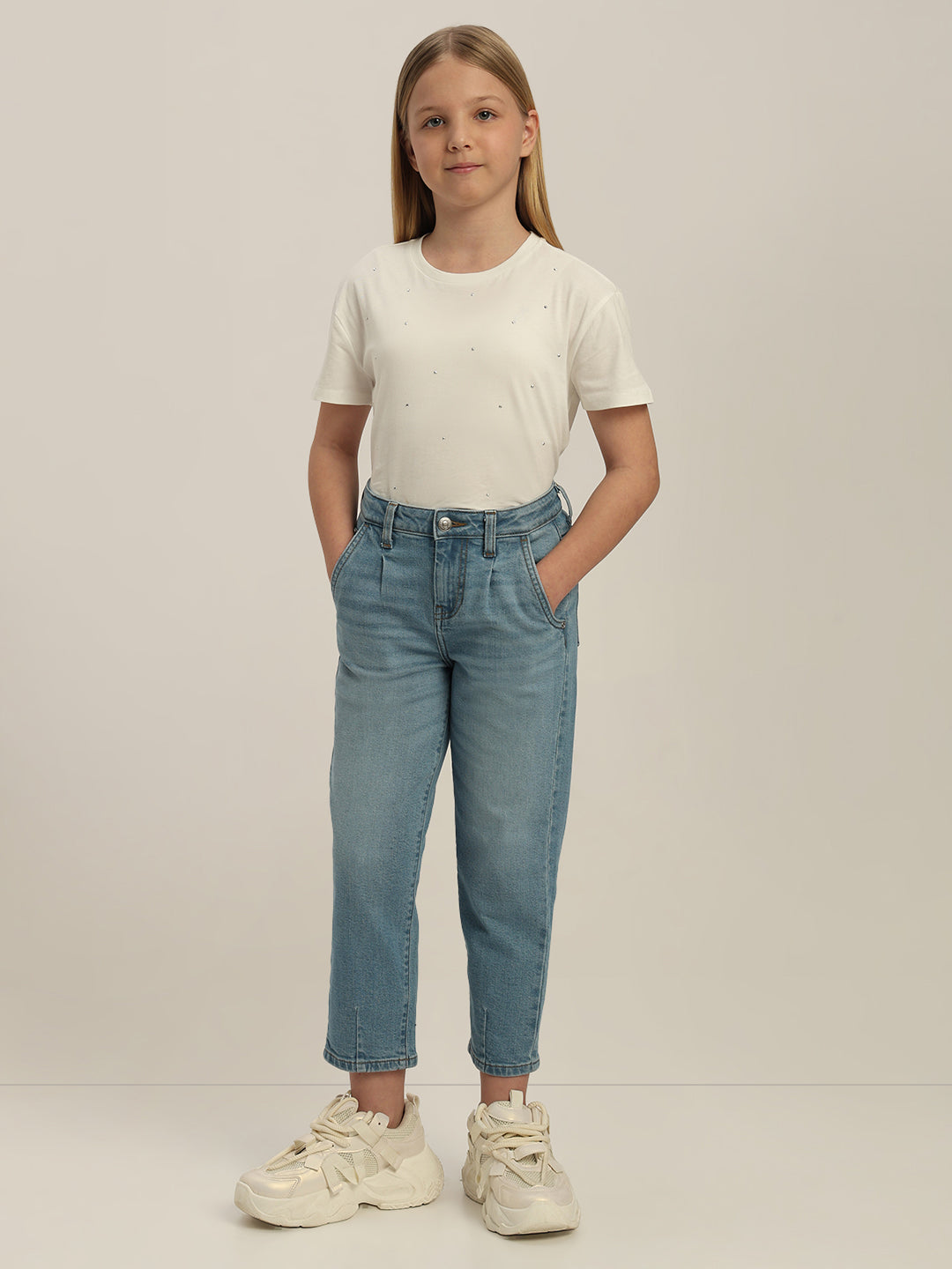 GIRL Light Wash Mom Fit Jeans