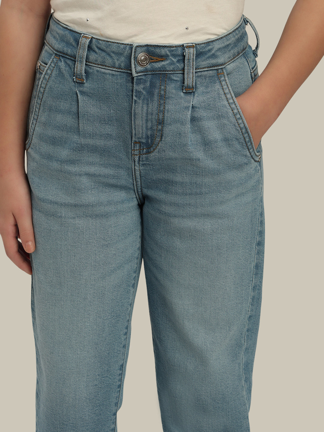 GIRL Light Wash Mom Fit Jeans