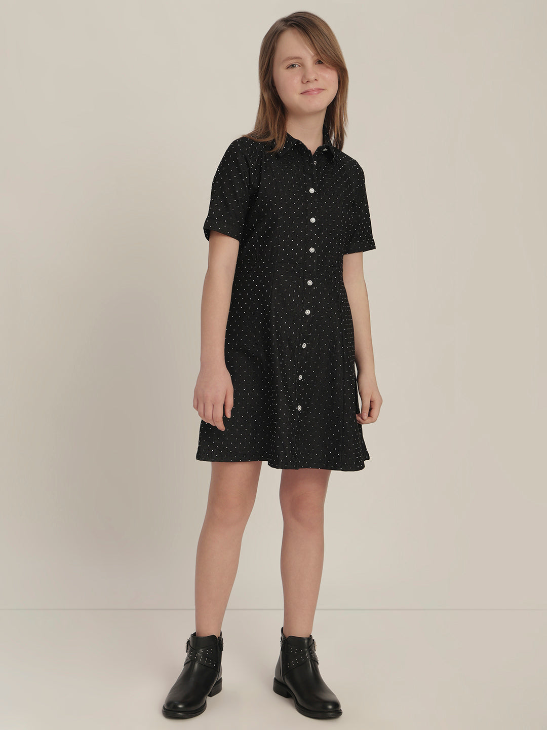 Girls Polka Dot Shirt Dress