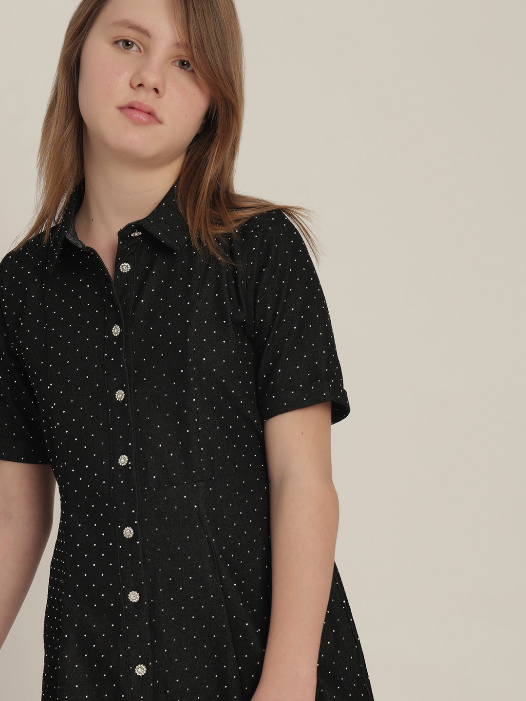 Girls Polka Dot Shirt Dress