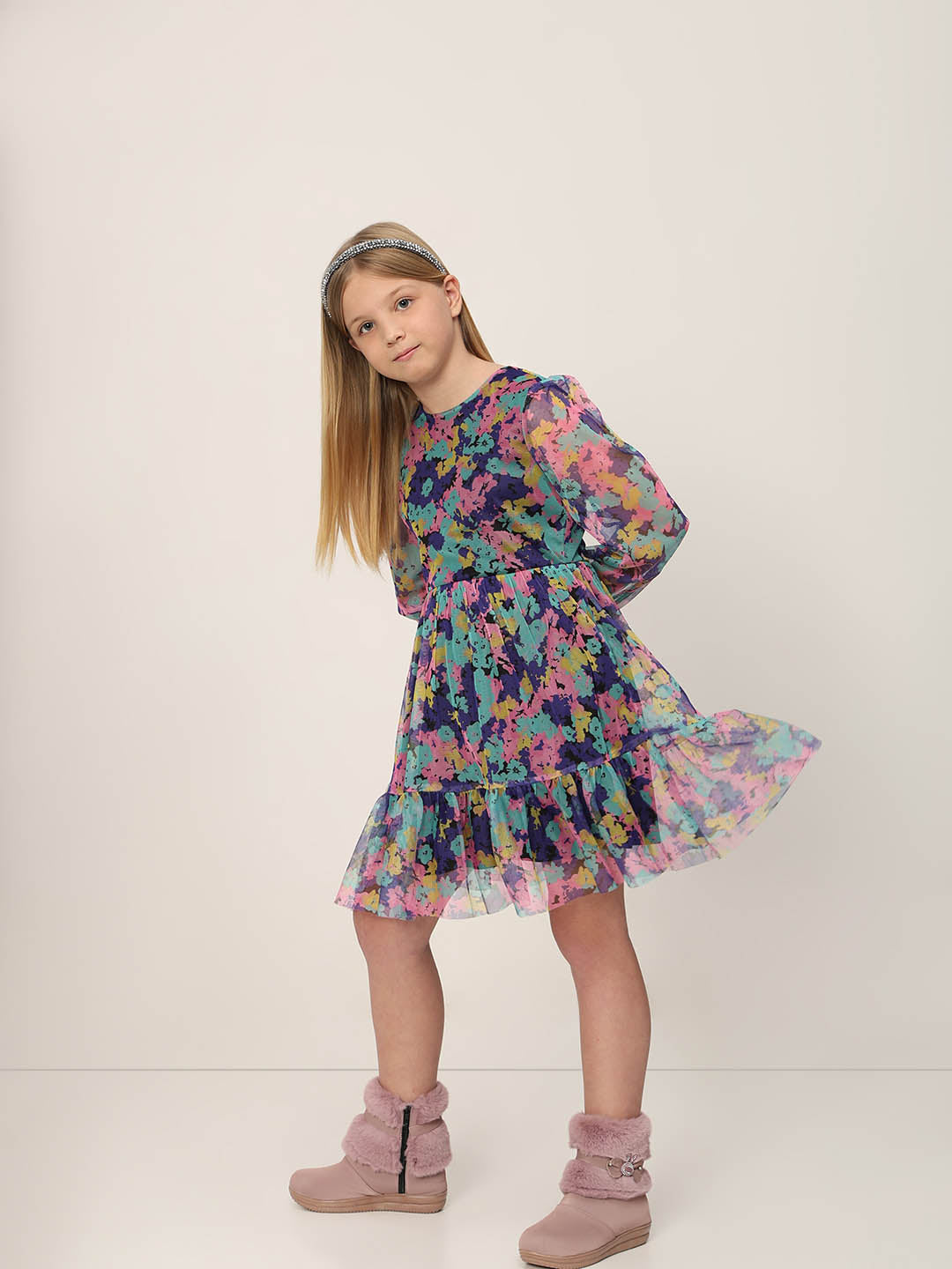 GIRLS Floral Fit & Flare Dress