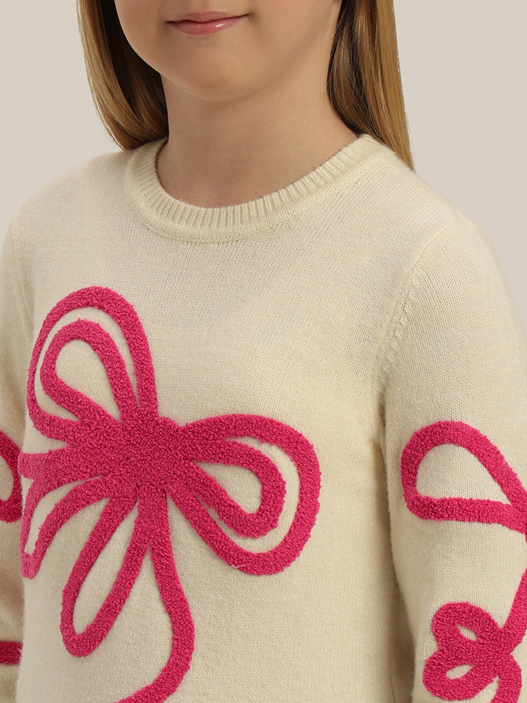 GIRL Pink Bow Detail Sweater