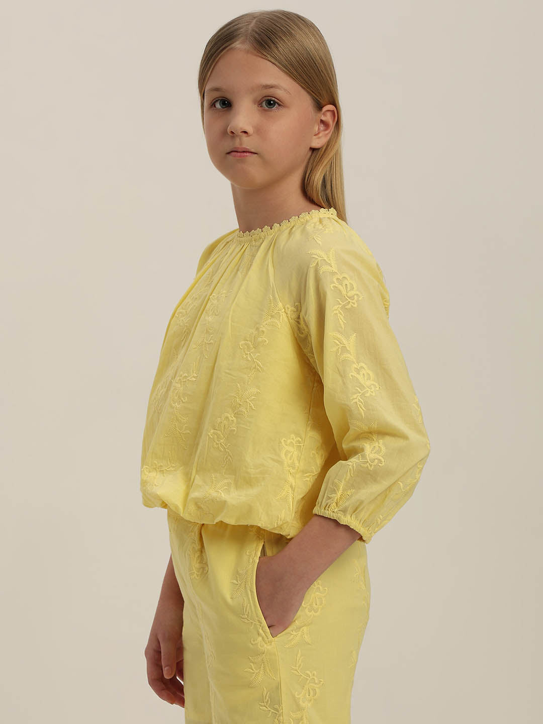 GIRLS Yellow Cotton Top