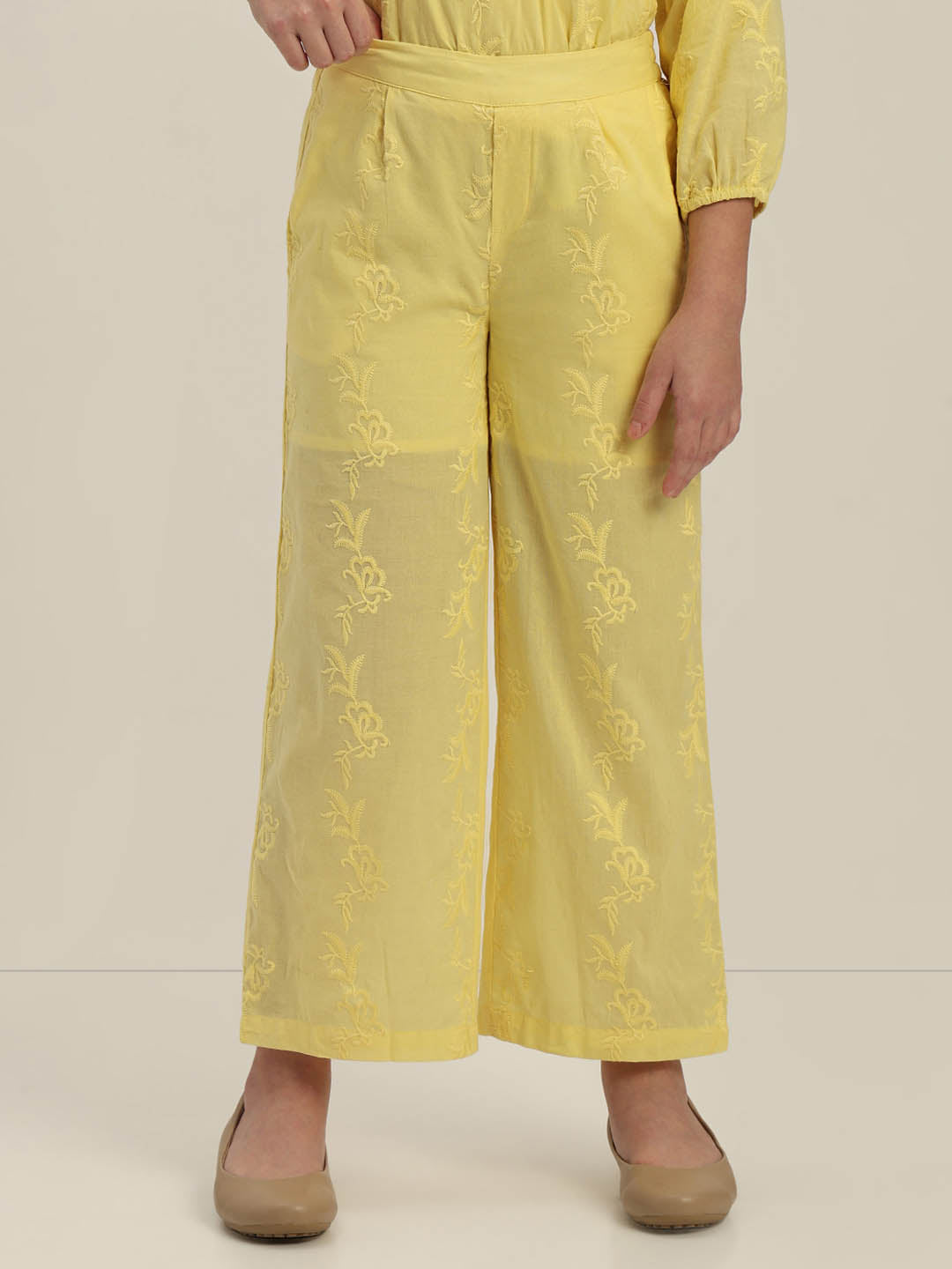 GIRLS Yellow Cotton Pants
