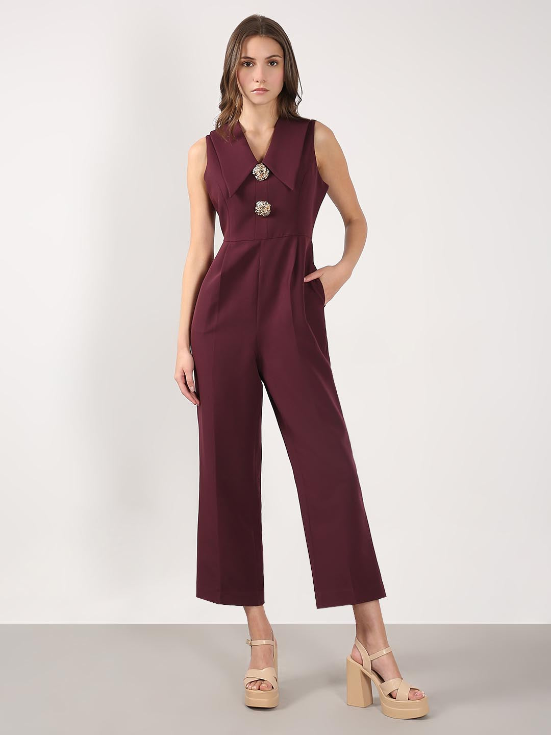 Vero Moda Maroon Jumpsuit