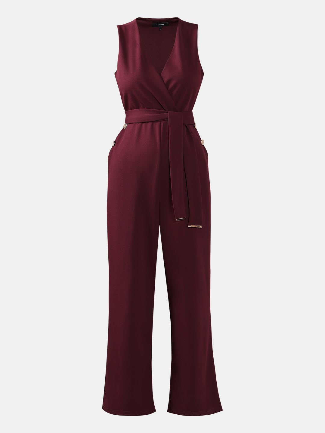 Vero Moda Maroon V Neck Jumpsuit
