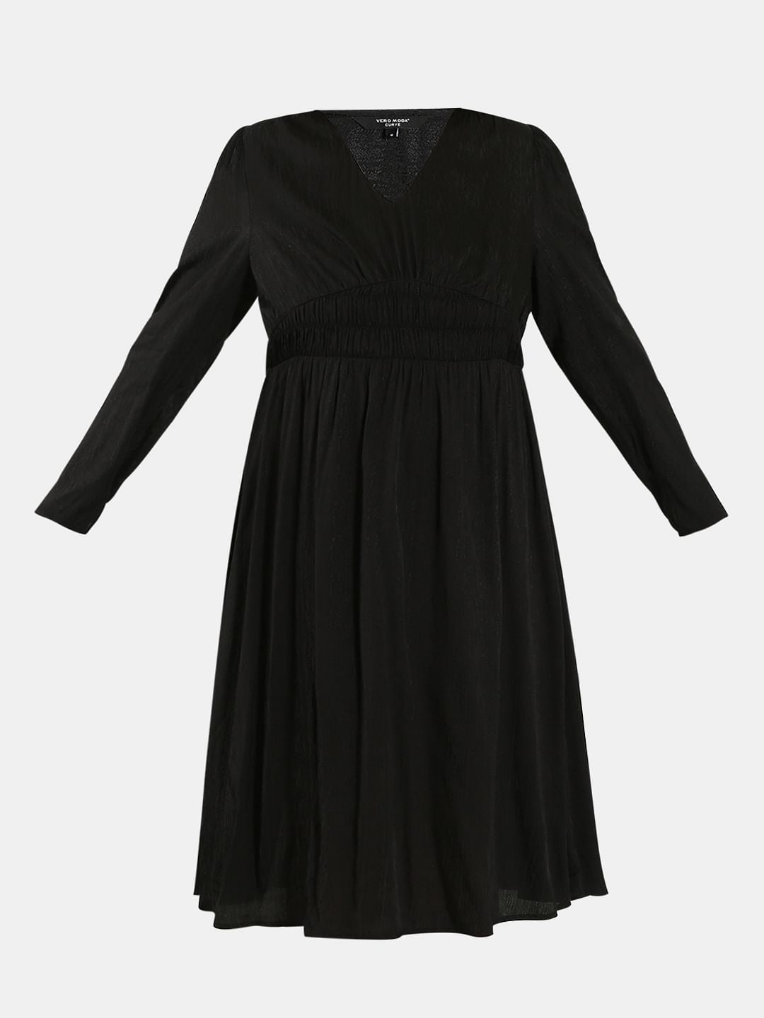 Curve Black Viscose Midi Dress